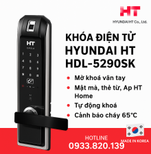 Khóa Điện Tử Hyundai HT HDL-5290SK – Mở Bằng Vân Tay, Thẻ Từ, Mã Số, App
