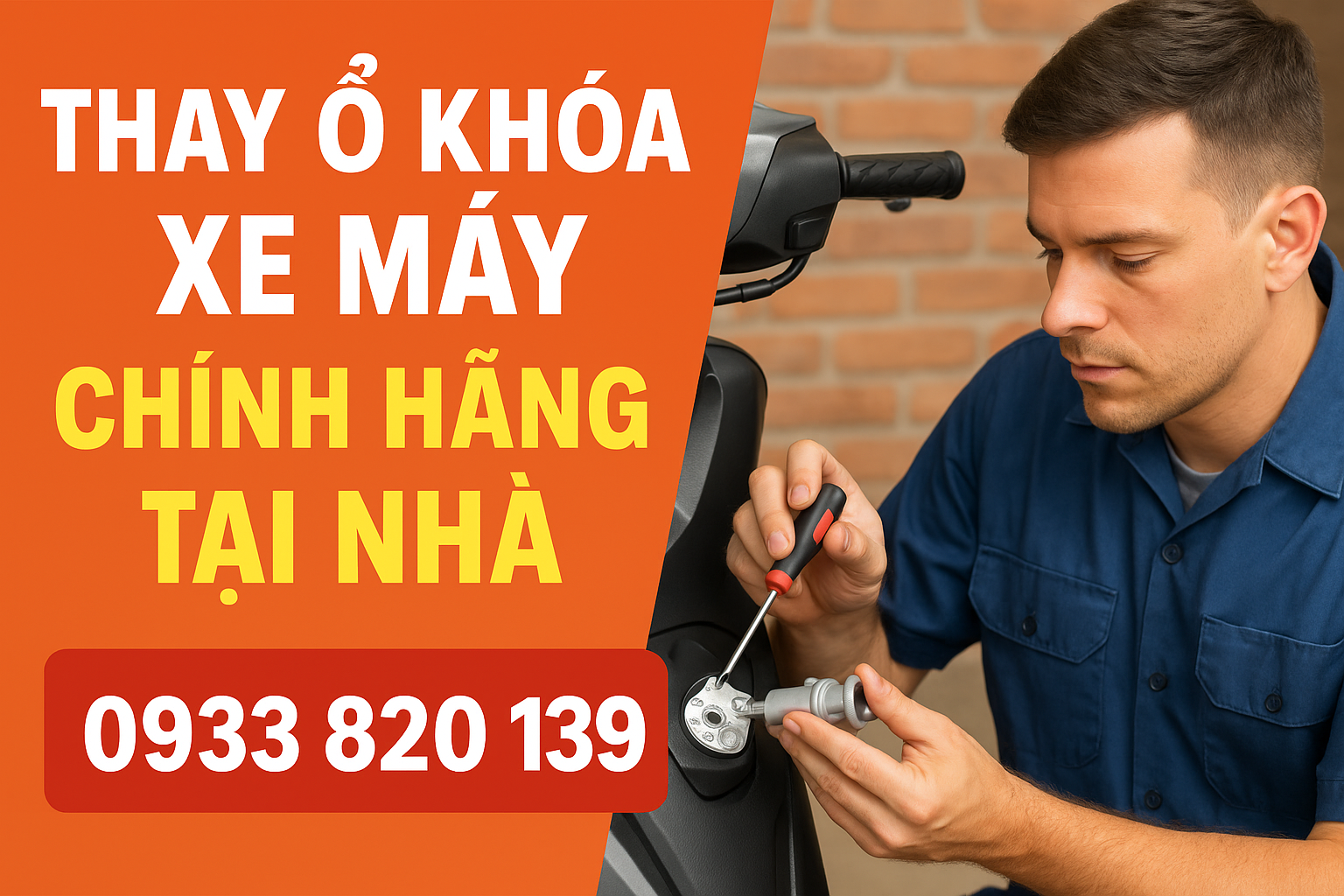 Dịch vụ thay ổ khóa xe máy chính hãng tận nhà tại TP.HCM, hỗ trợ 24/7, thợ khóa chuyên nghiệp