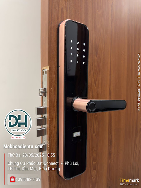 Khóa điện tử dùng vân tay lắp tại phúc đạt connect thủ dầu một