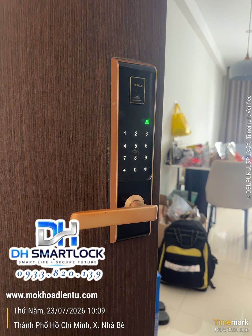 Khóa điện tử Hafele EL9000 gặp lỗi nhập đúng mật khẩu nhưng không mở được cửa.