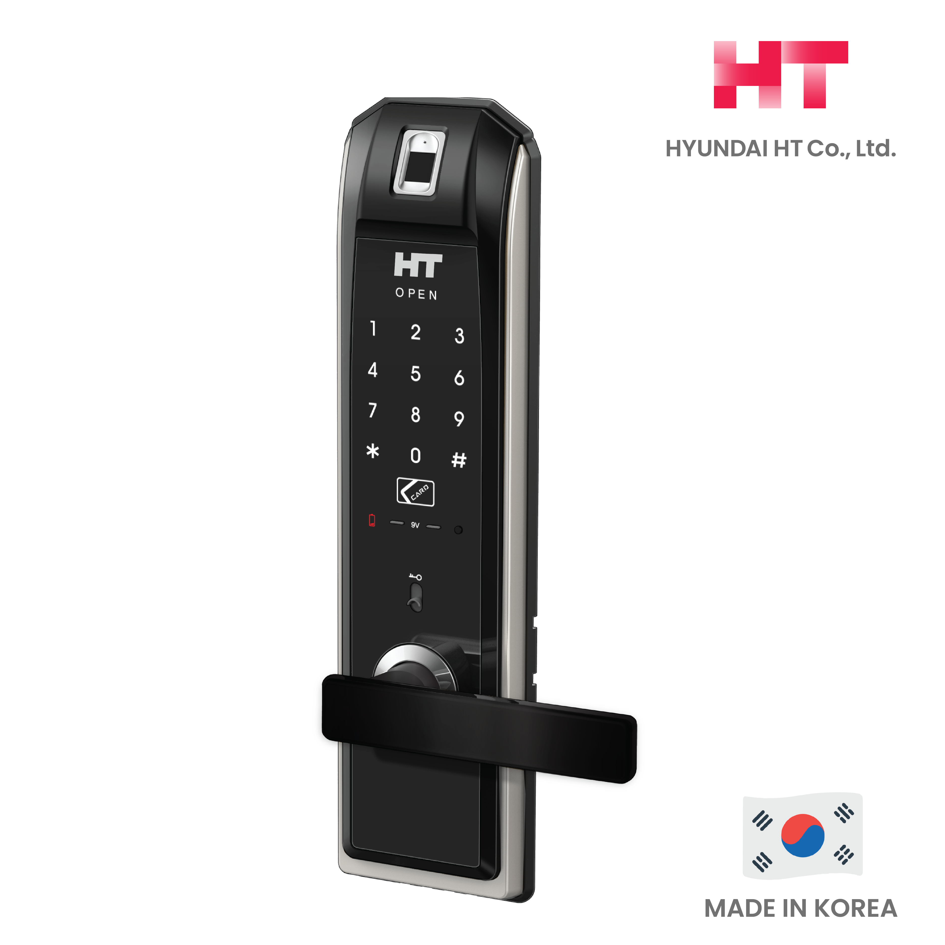 Khóa điện tử Hyundai HT HDL-5290SK mặt ngoài màu đen sang trọng