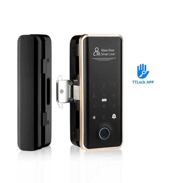 Khóa vân tay DH SmartLock G1001 lắp đặt trên cửa kính văn phòng