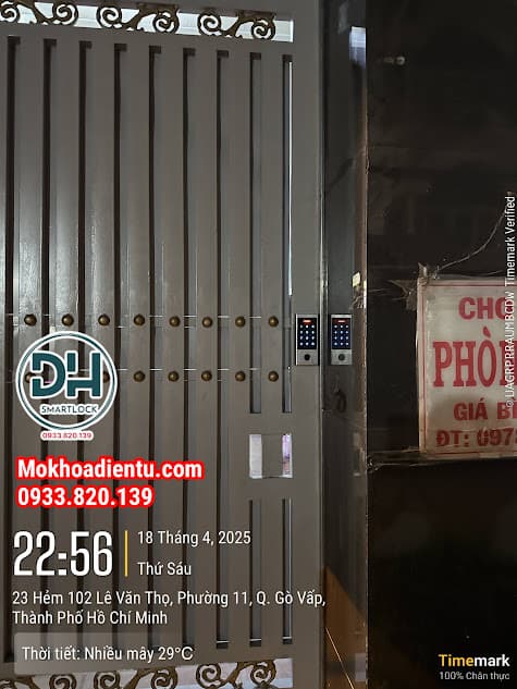 Lắp khóa cổng vân tay nhà trọ tại Gò Vấp - khóa vân tay phòng trọ