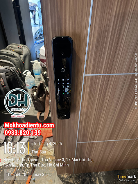 Khóa Hafele PP9100 lắp thực tế tại nhà khách hàng